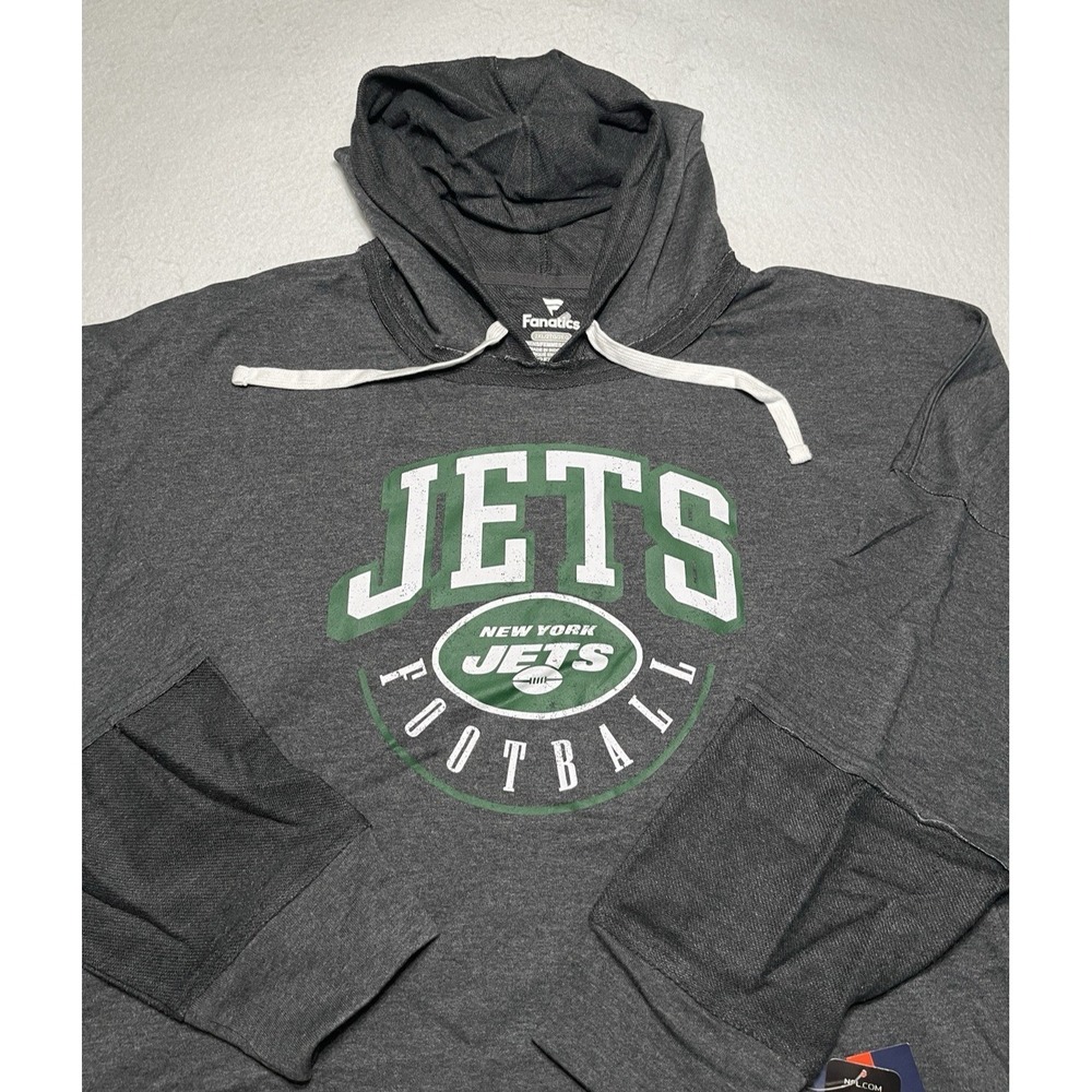 New York Jets Hoodie NFL Football Fanatics Light Pullover Charcoal Gray 2XL‎ NWT